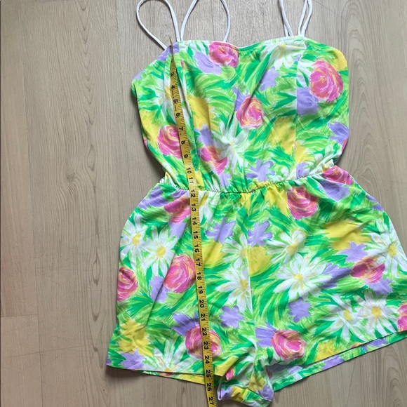 3XHost Pick💚Orvis Floral Green and Yellow One Piece - Picture 4 of 10